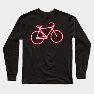 Red Neon Bike Icon Long Sleeve T-Shirt